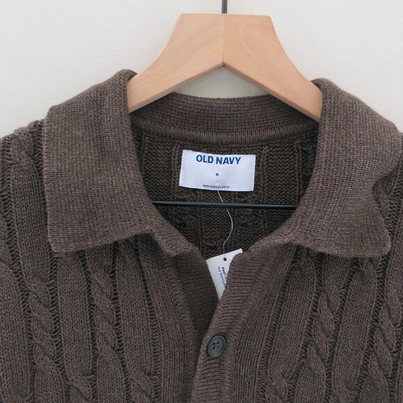 NWT Old Navy Men's Button-Down Cable-Knit Sweater - Picture 5 of 6